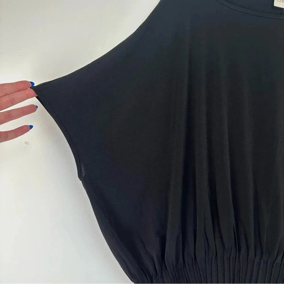 Chicos Women’s Knit Kit Pintuck Topper Size 2/12 Black Pleated Batwing Sleeve - Picture 7 of 9